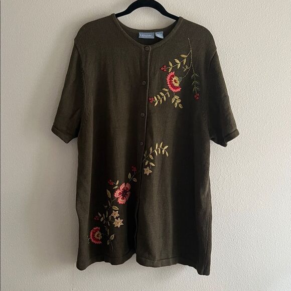 Vintage Liz & Me Cotton Embroidered Sweater Top - Picture 1 of 7